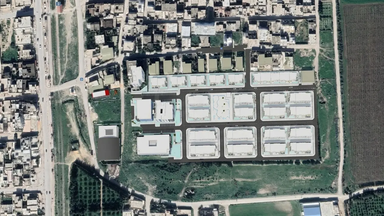 Plan masse satellite du lotissement dans son environnement